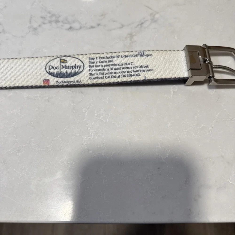 Doc Murphy‎ Reversible 31- 36Blue & White Golf Belt  Palm Trees